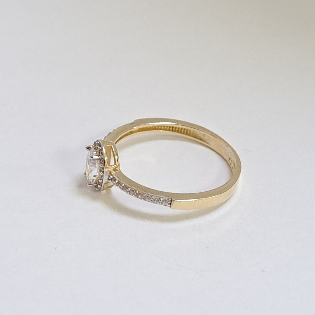 ANILLO ANILLITO C CIRCONIAS 14K 8.5 TALLA 2.2 GR (NUEVO)
