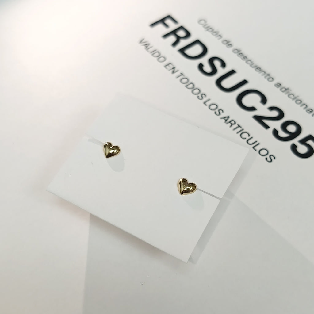 BROQUELES BROQUEL FIG CORAZON LISO 14K 0.1987 GR (NUEVO)