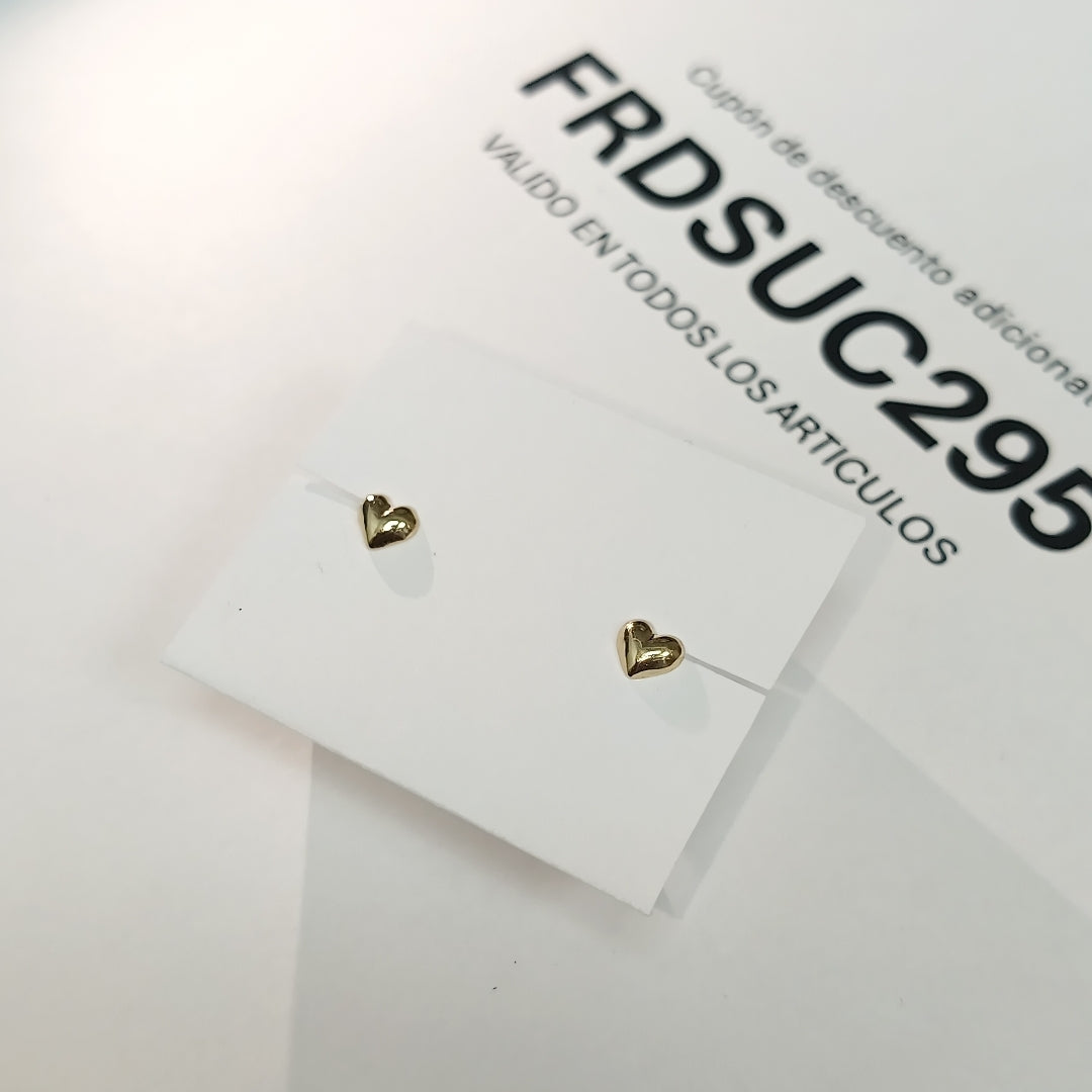 BROQUELES BROQUEL FIG CORAZON LISO 14K 0.1987 GR (NUEVO)