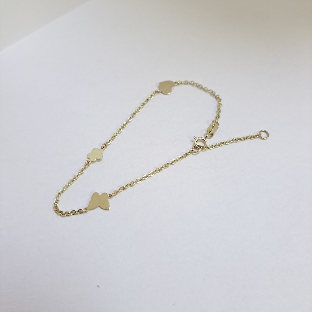 PULSERA ESPECIAL C FIGURAS 14K 18 CM 1.8 GR (NUEVO)
