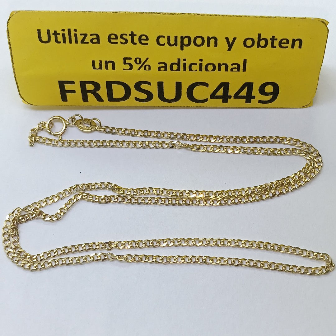 CADENAS TEJIDO BARBADA ORO 10K 50 CM 3.4 GR (NUEVO)