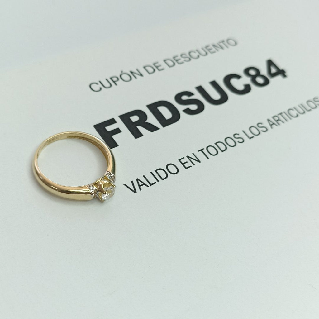 ANILLO ANILLITO C CIRCONIAS 14K 7 TALLA 2.3 GR (NUEVO)