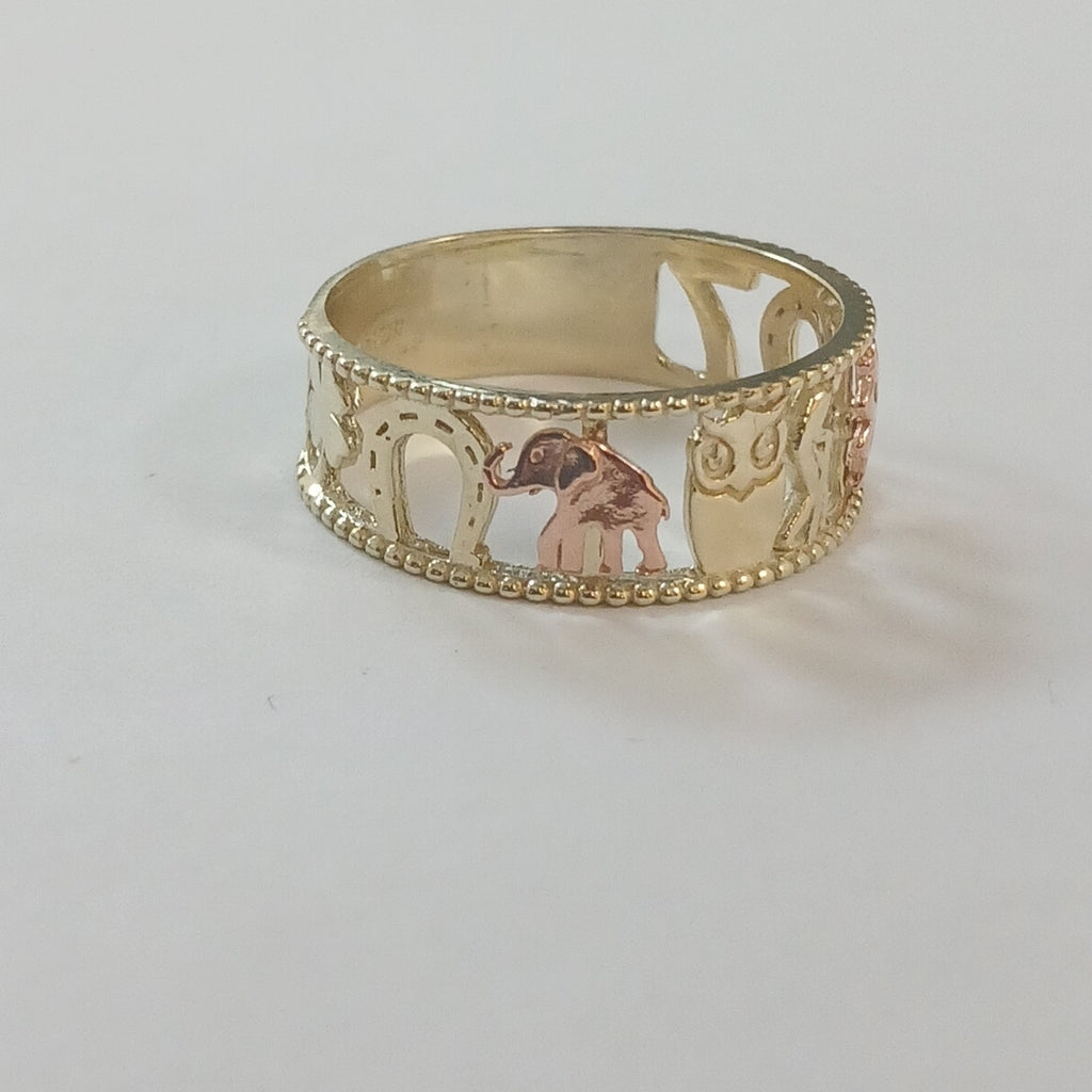 ANILLOS ARGOLLA DE LA SUERTE 10K TALLA 8 3 GR (NUEVO)