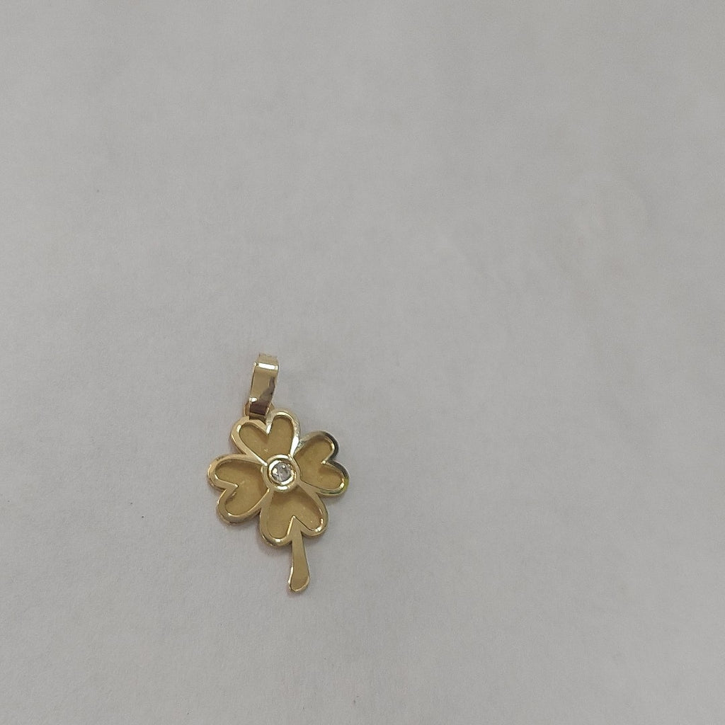 DIJE FIG TREBOL C CIRCONIA 14K 0.9 GR (NUEVO)