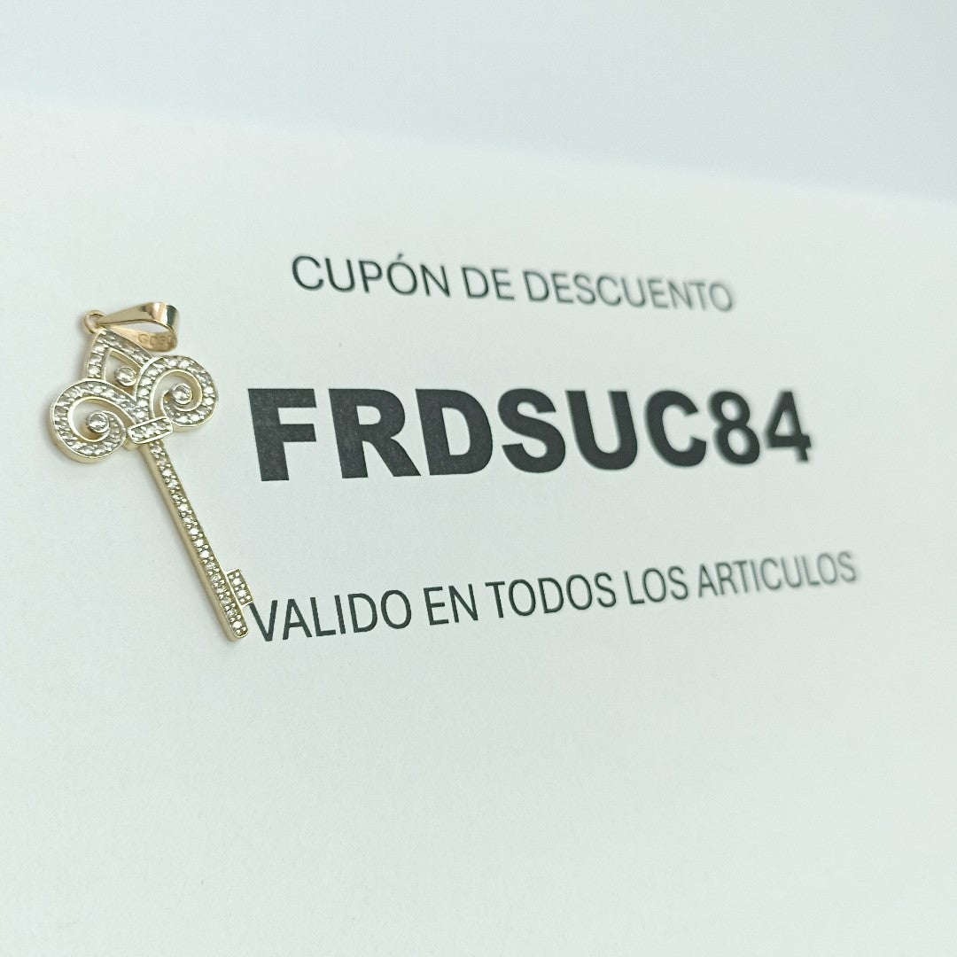 DIJE LLAVE C CIRCONIAS 14K 1.6 GR (NUEVO)