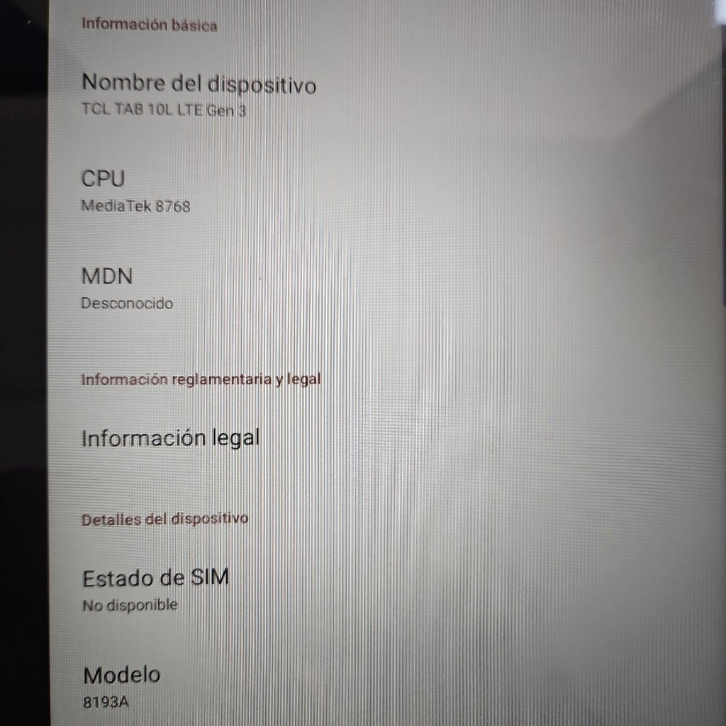 TABLETA TCL TAB 10L LTE GEN 3 8193A (2023) 64 GB 3 GB RAM (SEMINUEVO)