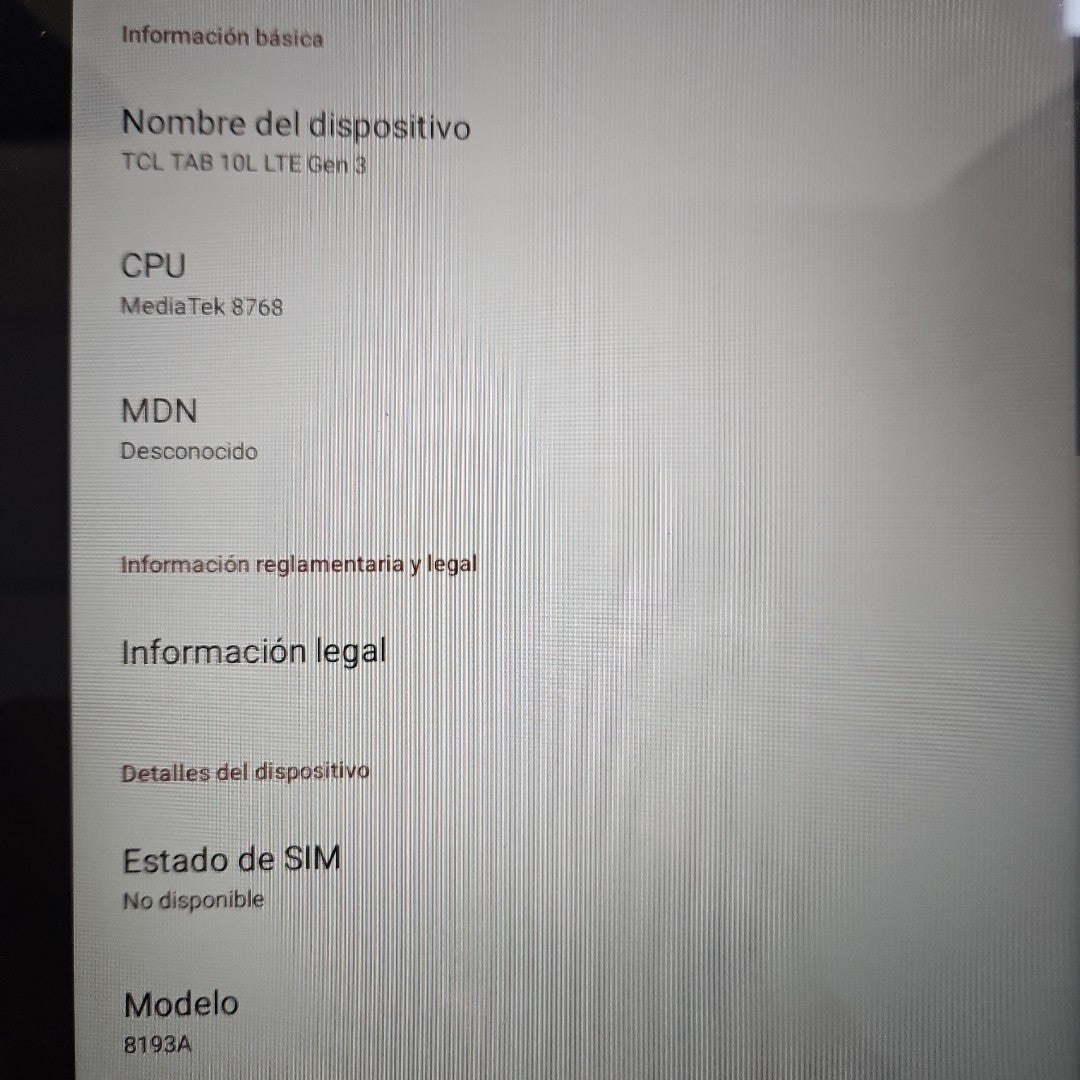 TABLETA TCL TAB 10L LTE GEN 3 8193A (2023) 64 GB 3 GB RAM (SEMINUEVO)