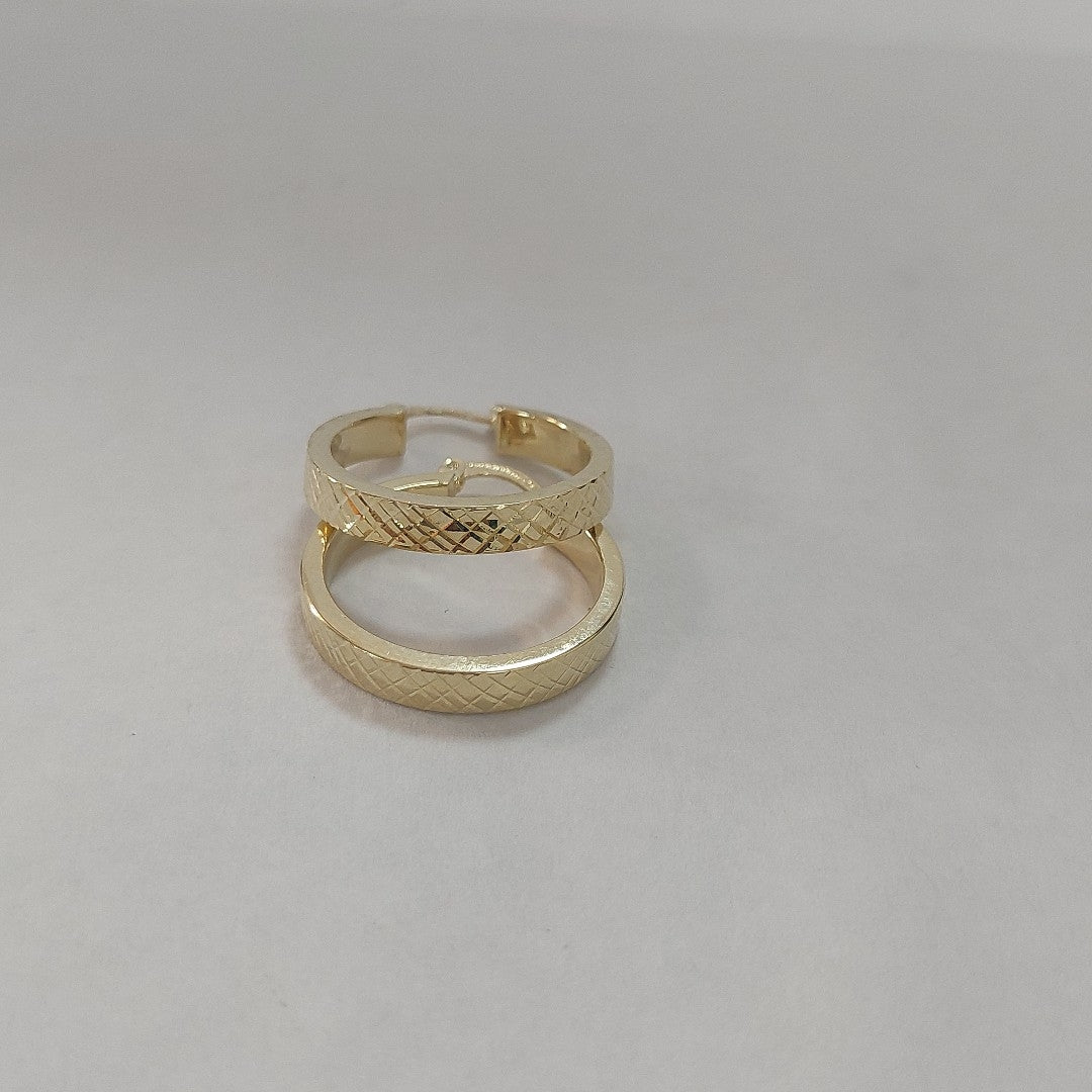 ARETES TEJIDO ARRACADAS FACETADAS 14K 3 GR (NUEVO)
