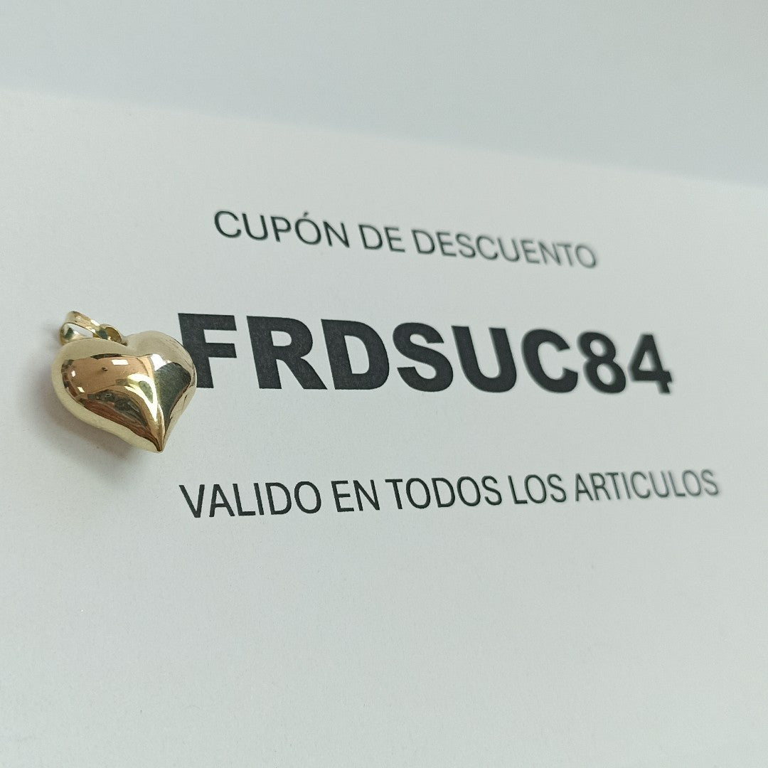 DIJE TEJIDO CORAZON LISO 14K 1.3 GR (NUEVO)
