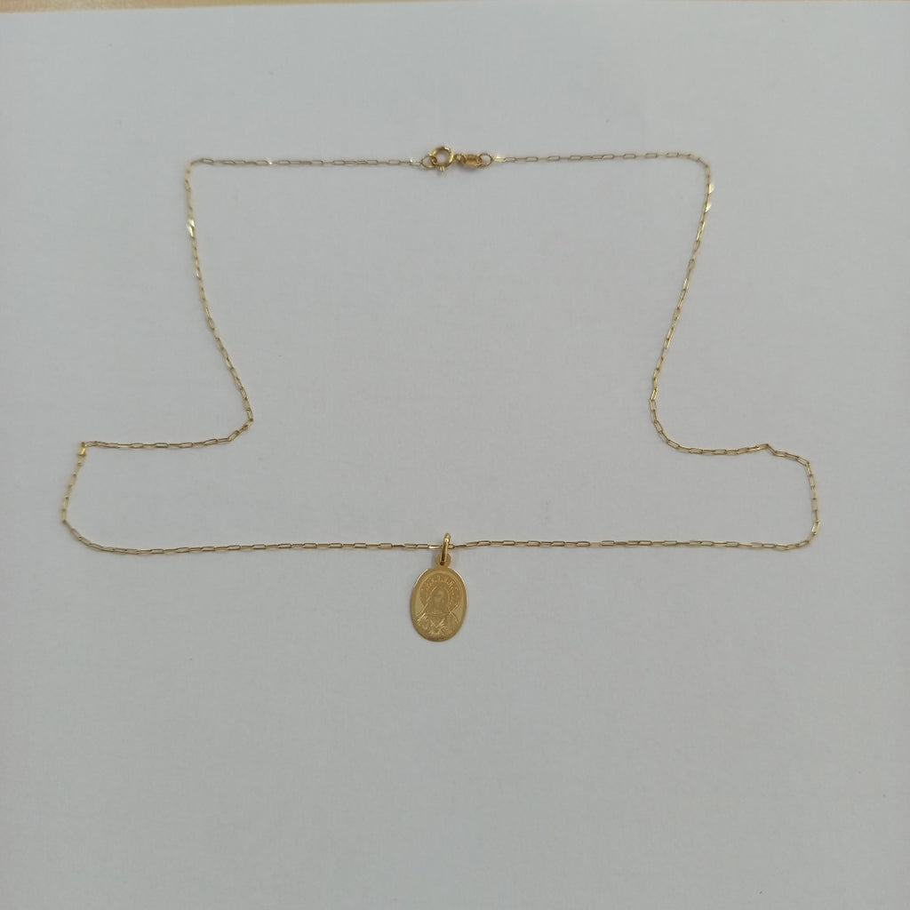 CADENA,MEDALLA RELIGIOSA ORO 14 K 1,20 GRMS (SEMINUEVO)