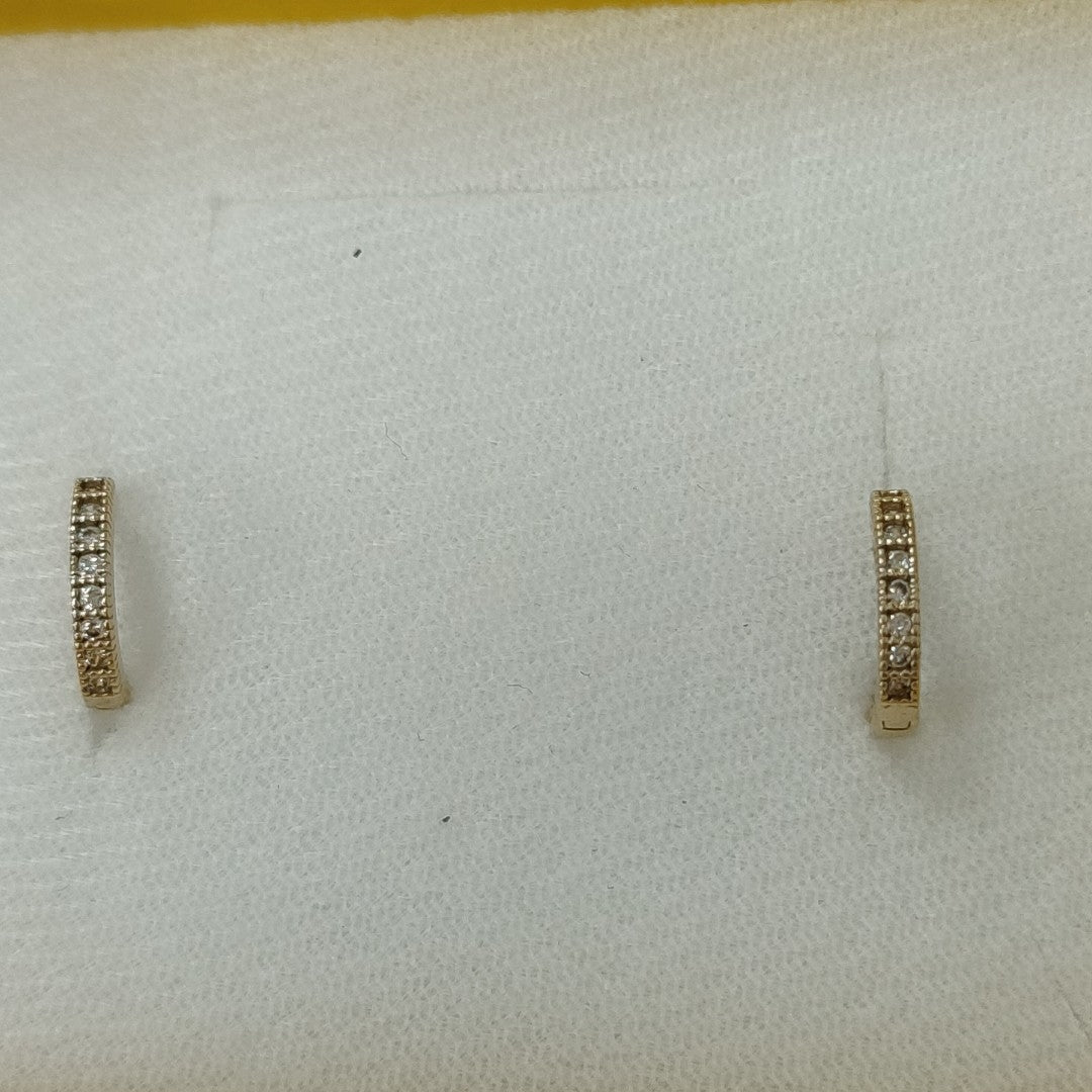ARETES ARRACADAS CON CIRCONIAS 10K 1.2 GR (NUEVO)