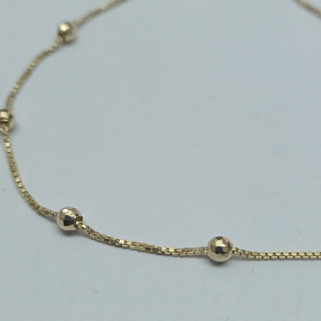 PULSERA ESPECIAL CON BOLITAS 14K 18 CM 1.4 GR (NUEVO)