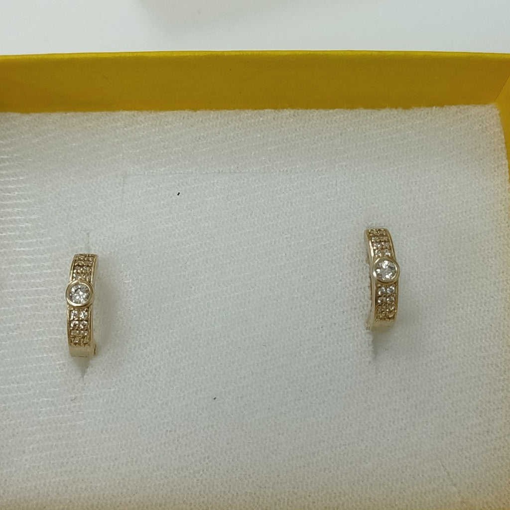 ARETES ARRACADAS C CIRCONIAS 10K 2.7 GR (NUEVO)
