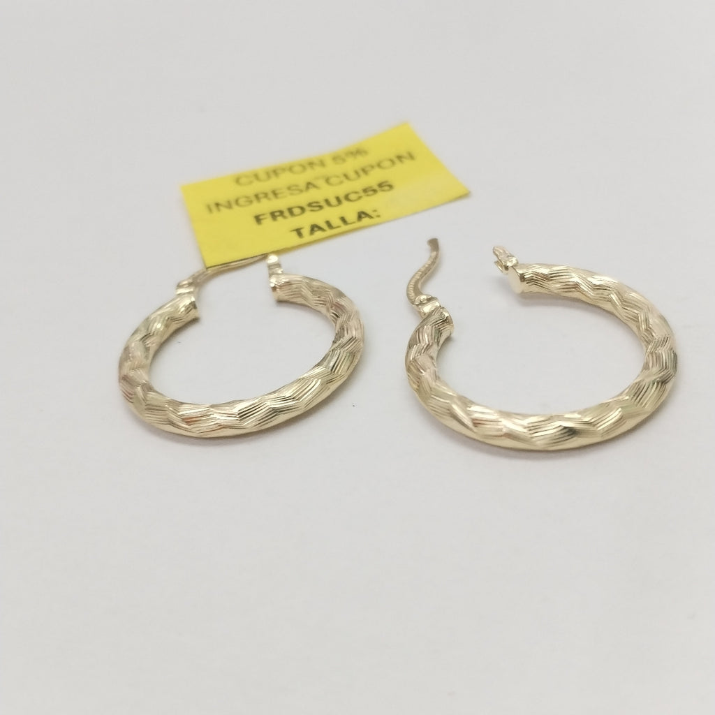 ARETES TEJIDO ARRACADA LABRADA 14K 2.7 GR (NUEVO)