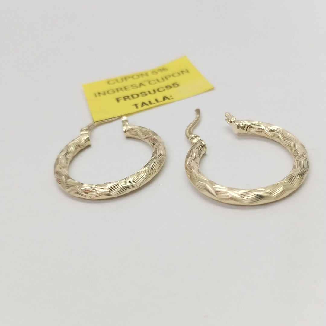 ARETES TEJIDO ARRACADA LABRADA 14K 2.7 GR (NUEVO)