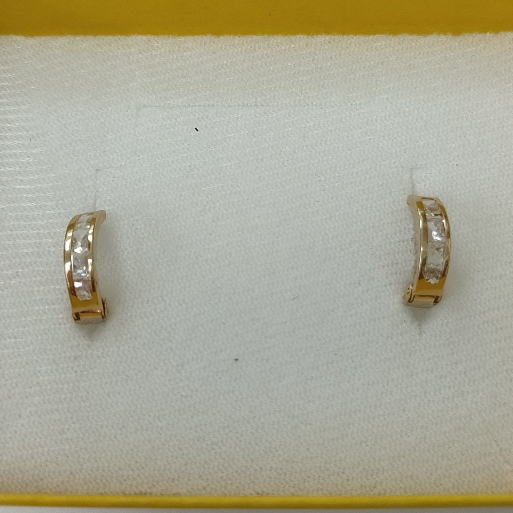 ARETES ARRACADAS C CIRCONIAS 10K 1.2 GR (NUEVO)