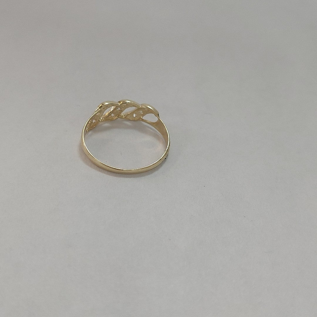 ANILLOS FIG FLOR C CIRCONIAS 14K TALLA 9 1.3 GR (NUEVO)