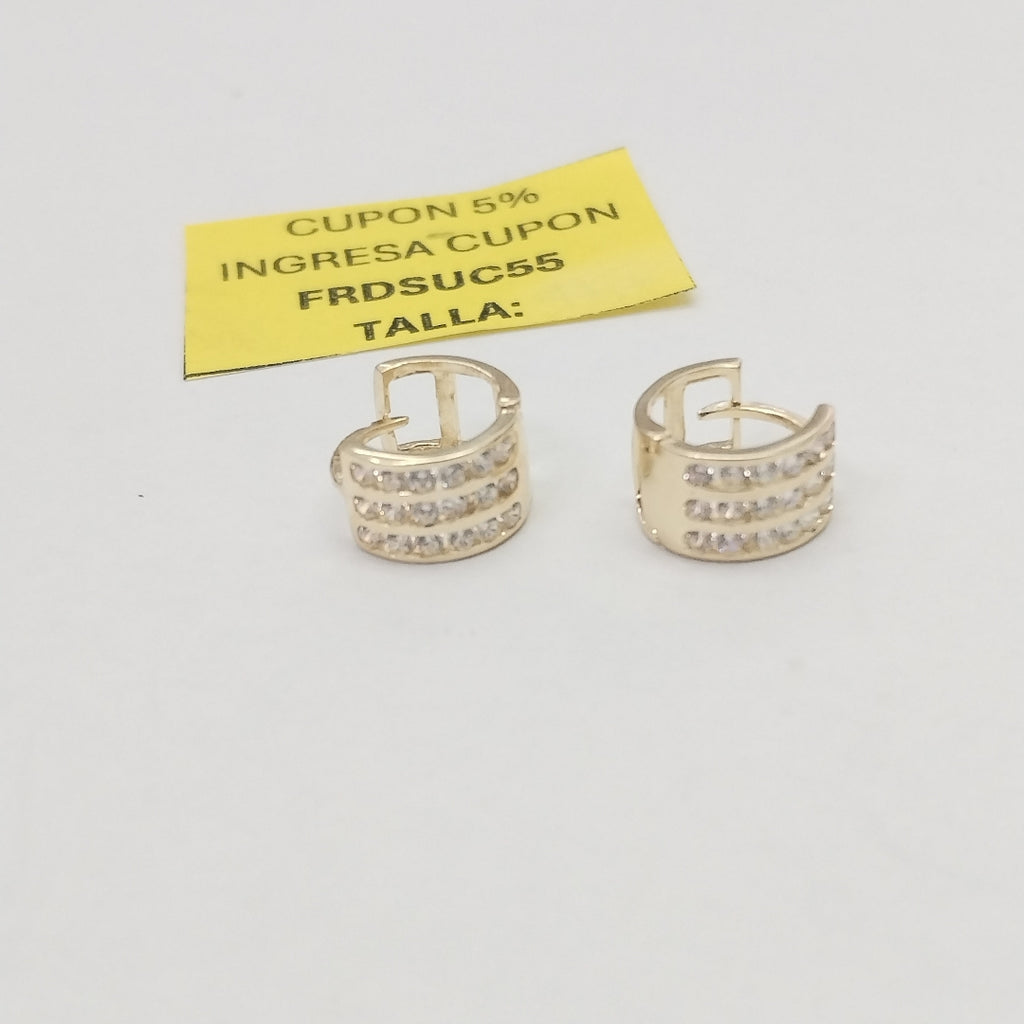 ARETES HUGGIES C CIRCONIA 14K 2.2 GR (NUEVO)