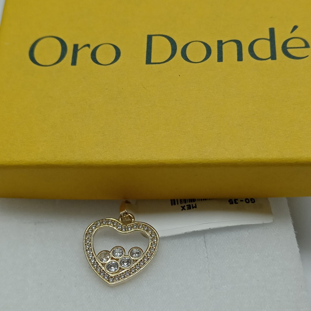 DIJE CORAZON CON CIRCONIAS 14K 1.7 GR (NUEVO)