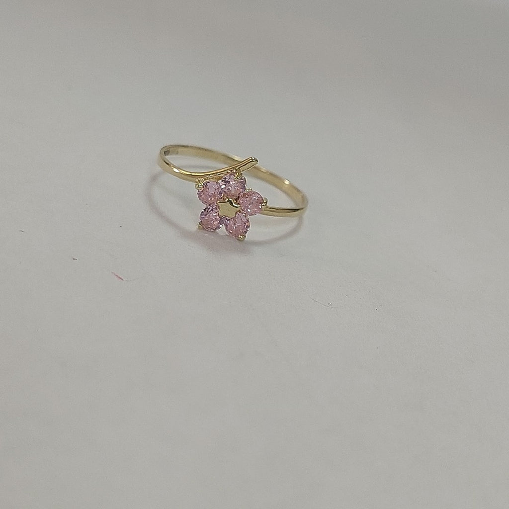 ANILLOS FIG FLOR PIEDRAS COL 14K TALLA 7 0.9 GR (NUEVO)