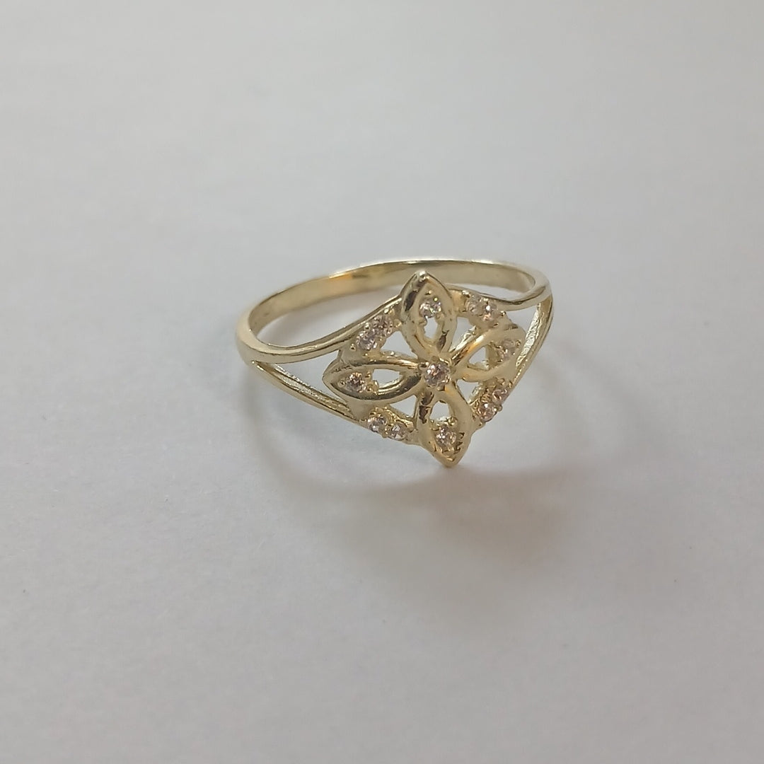 ANILLOS ANILLITO FIG NUDO DE BRUJA CON CIRCONIAS 10K TALLA 8 1.8 GR (NUEVO)