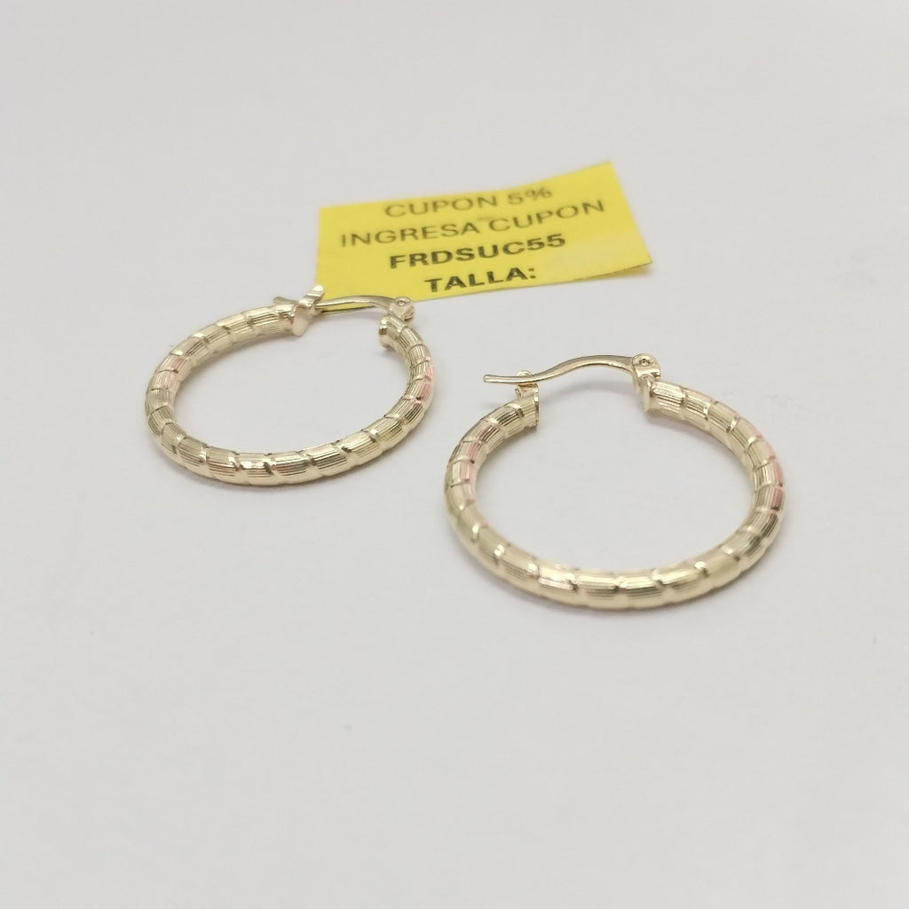 ARETES ARRACADAS LABRADAS 14K 3.3 GR (NUEVO)