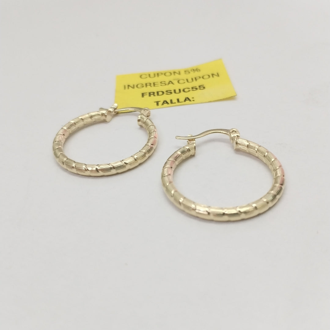 ARETES ARRACADAS LABRADAS 14K 3.3 GR (NUEVO)