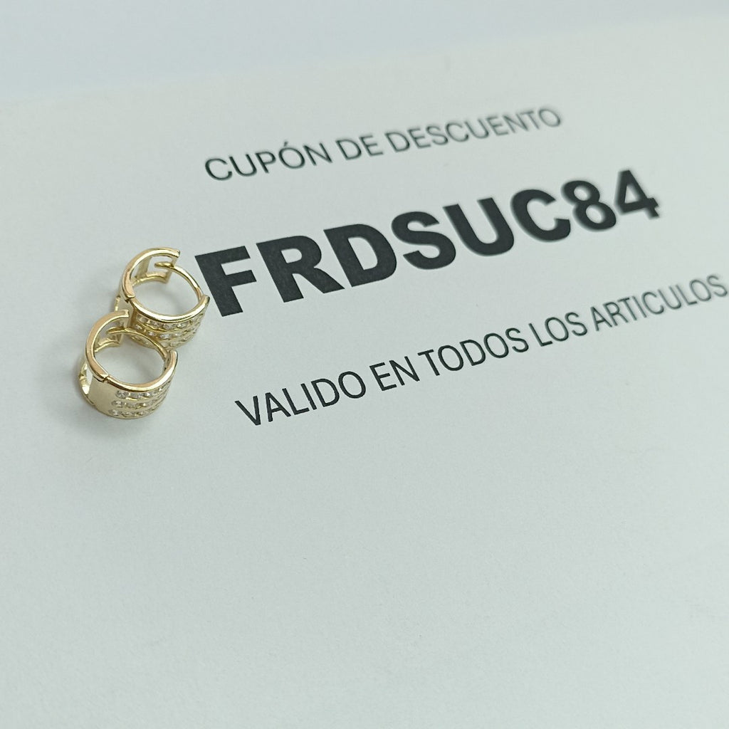 ARETES HUGGIES C CIRCONIA 14K 2.1 GR (NUEVO)