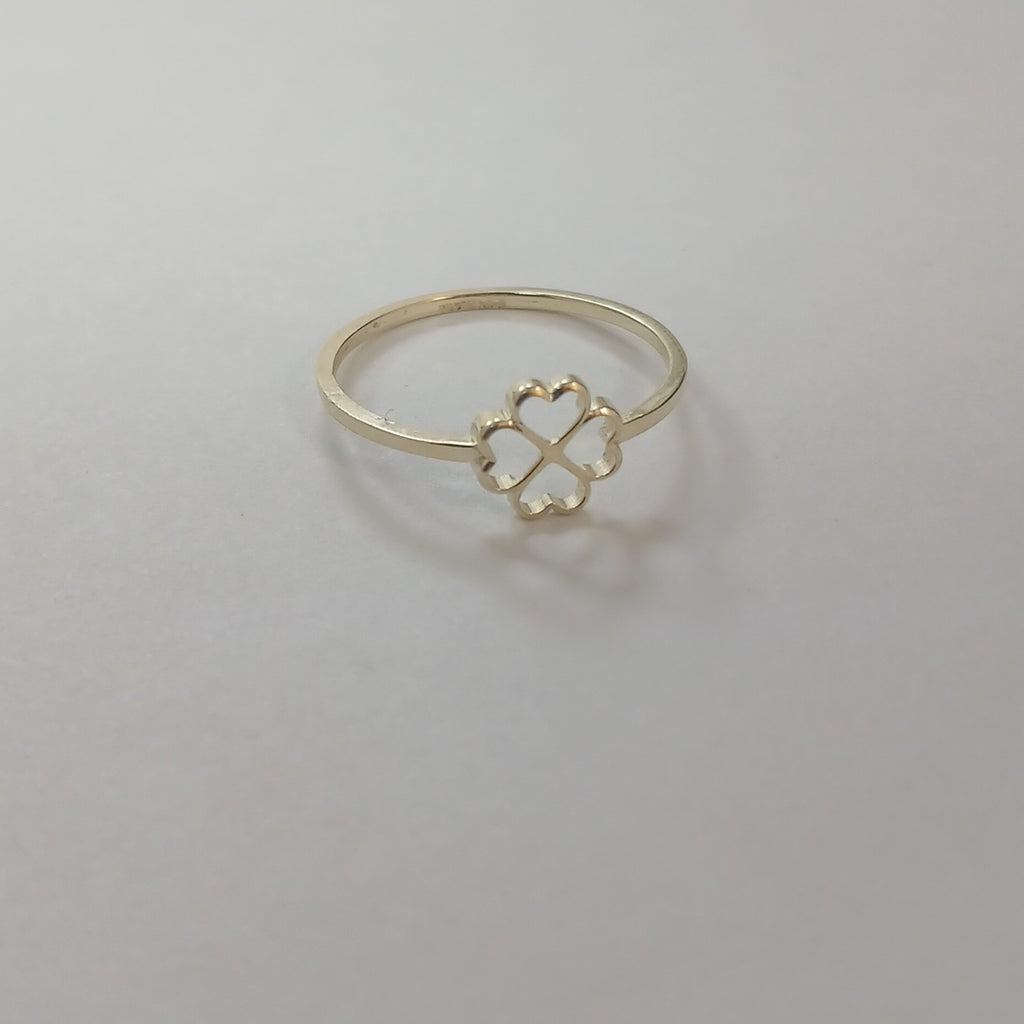 ANILLOS ANILLITO FIG TREBOL 10K TALLA 7 0.7 GR (NUEVO)