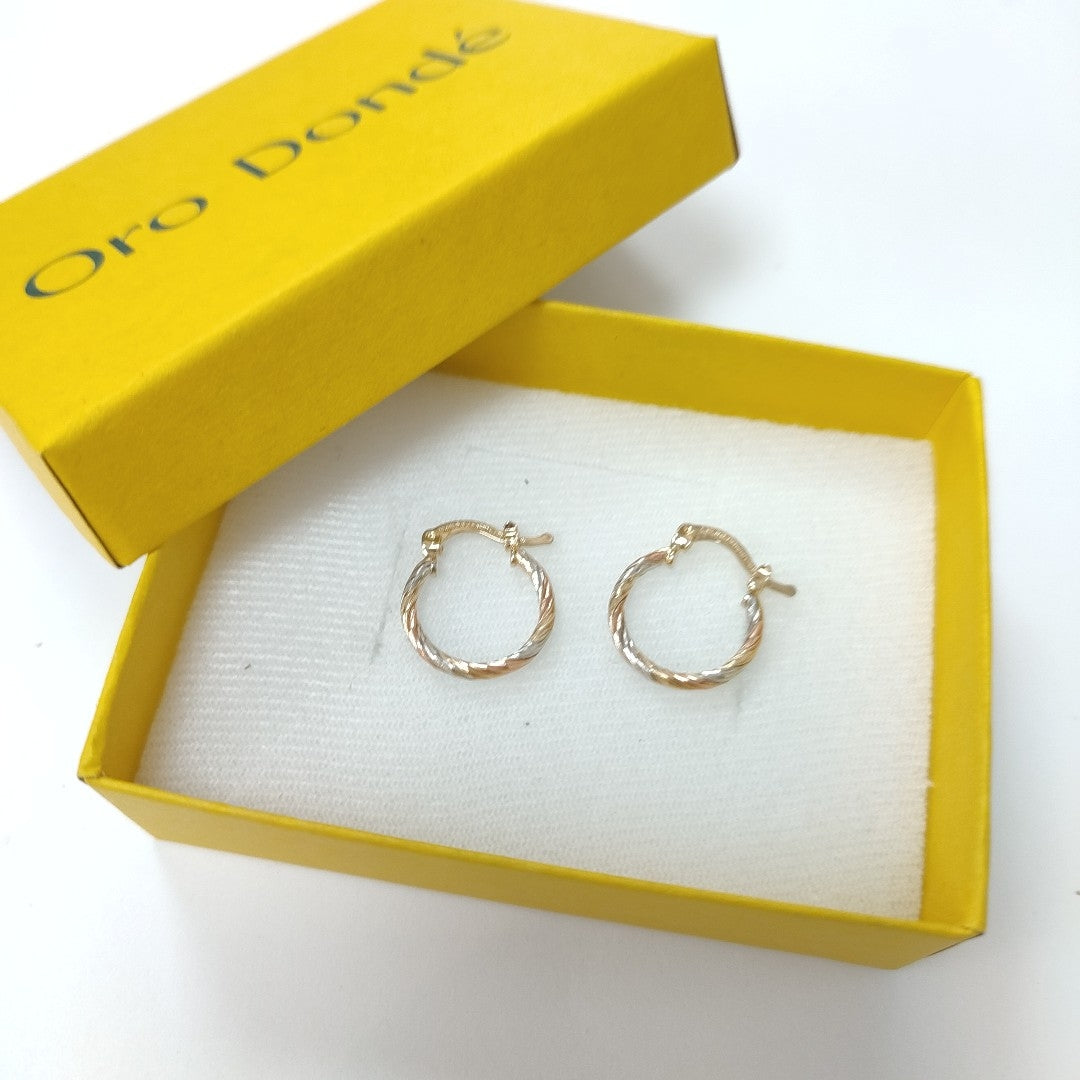 ARETES ARRACADAS COMBINADAS 14K 2 GR (NUEVO)