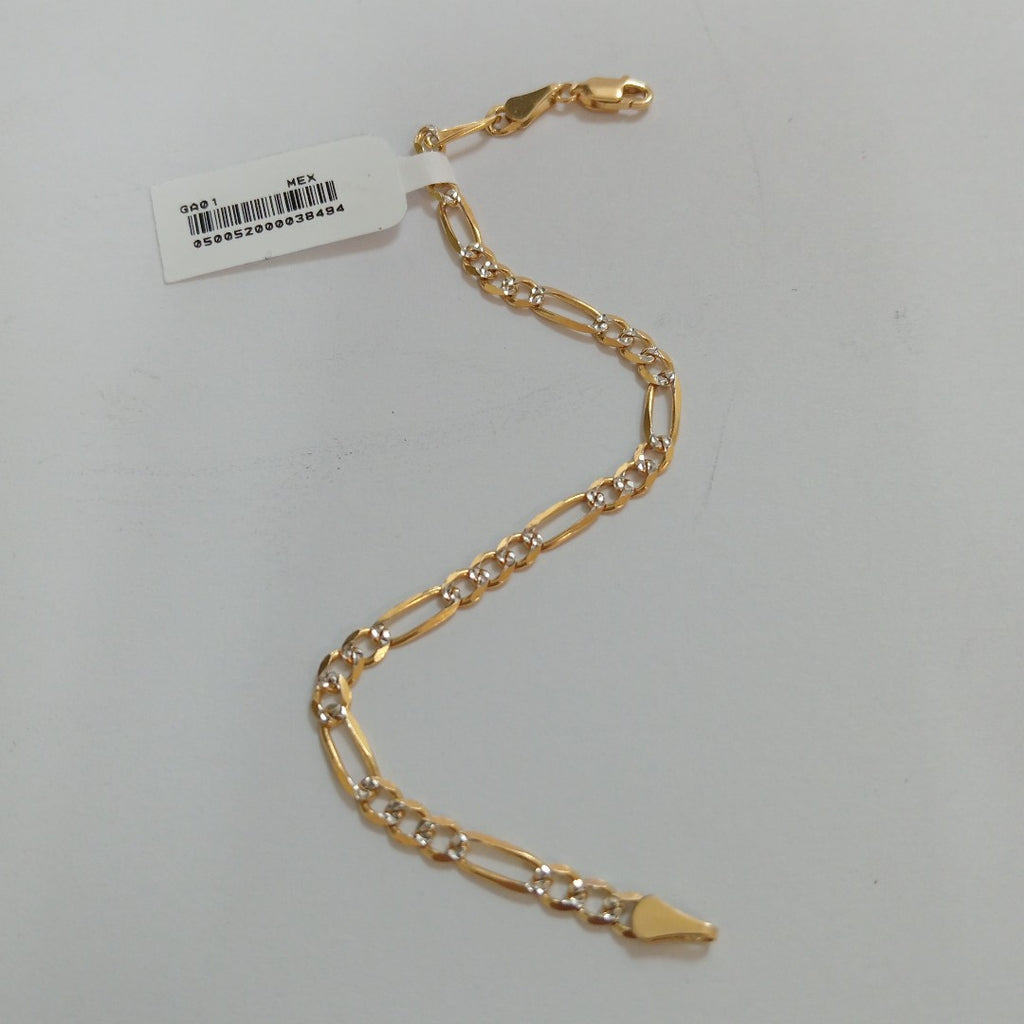 PULSERA 3X1 DIAMANTADA 14K 18 CM 4.4 GR (NUEVO)