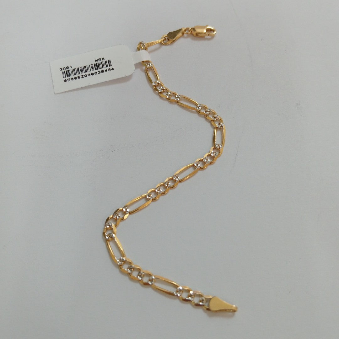 PULSERA 3X1 DIAMANTADA 14K 18 CM 4.4 GR (NUEVO)