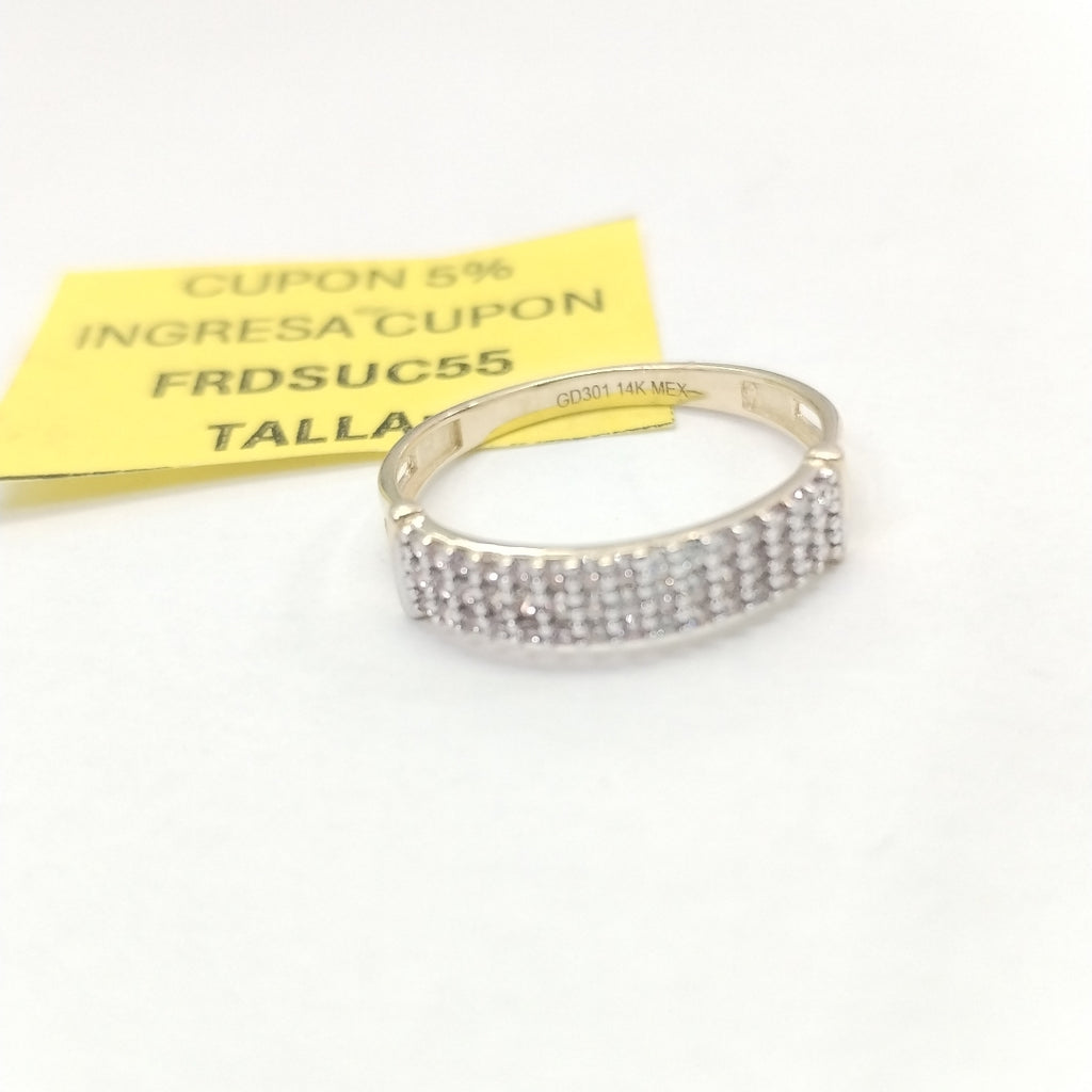 ANILLO ANILLITO C CIRCONIAS 14K 7 TALLA 1.6 GR (NUEVO)