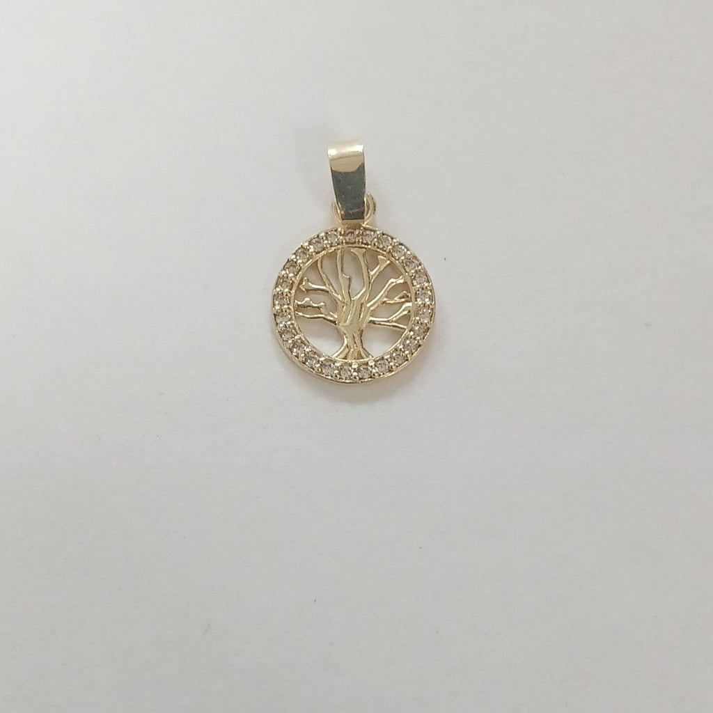 DIJE ARBOL CON CIRCONIAS 10K 0.8 GR (NUEVO)