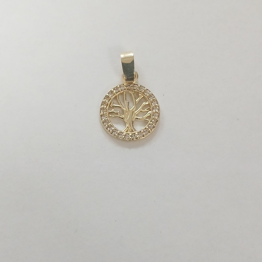 DIJE ARBOL CON CIRCONIAS 10K 0.8 GR (NUEVO)