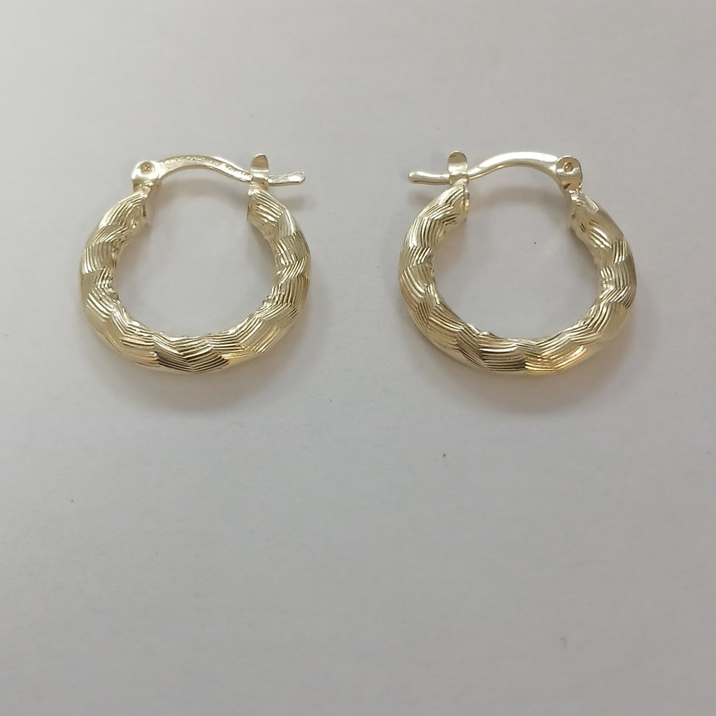 ARETES TEJIDO ARRACADAS ASTRIADAS 14K 2 GR (NUEVO)