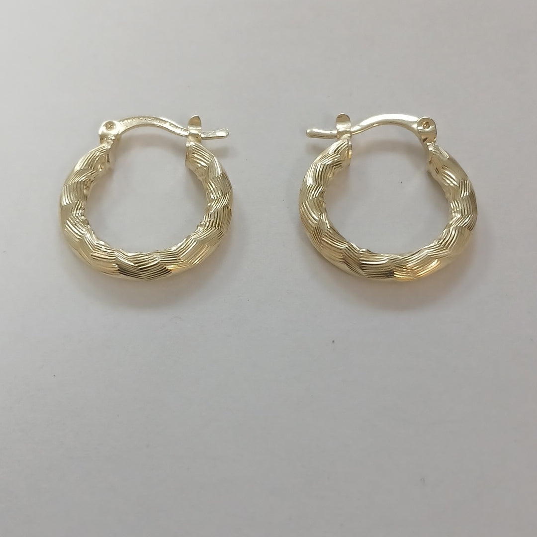 ARETES TEJIDO ARRACADAS ASTRIADAS 14K 2 GR (NUEVO)
