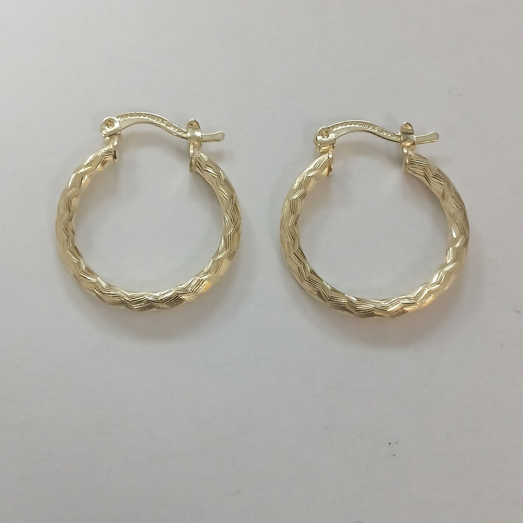 ARETES ARRACADAS LABRADAS 14K 2.1 GR (NUEVO)