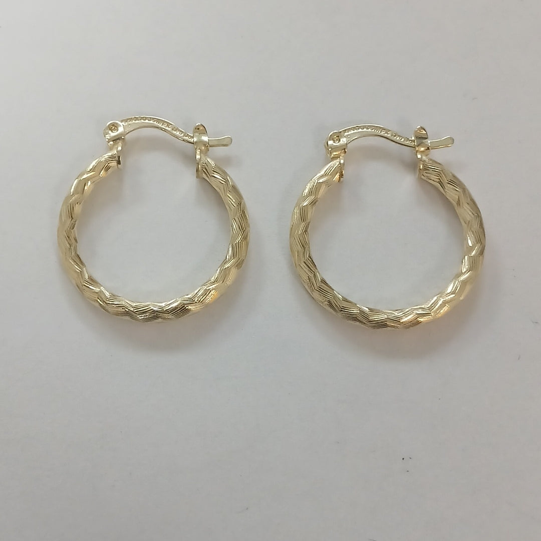 ARETES ARRACADAS LABRADAS 14K 2.1 GR (NUEVO)
