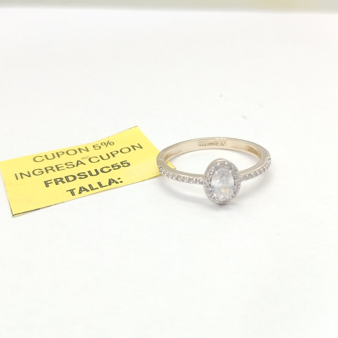 ANILLO ANILLITO C CIRCONIAS 14K 8.5 TALLA 2.1 GR (NUEVO)