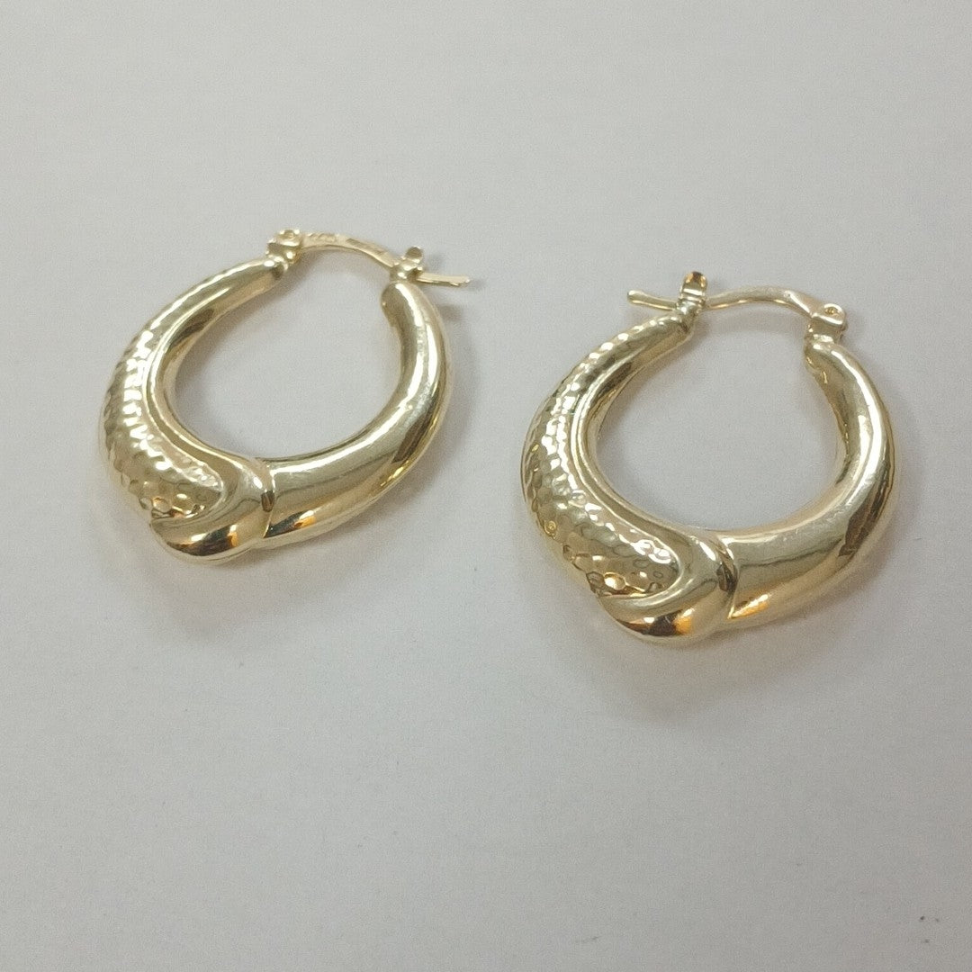 ARETES ARRACADAS ENTRELAZADAS 14K 2.5 GR (NUEVO)
