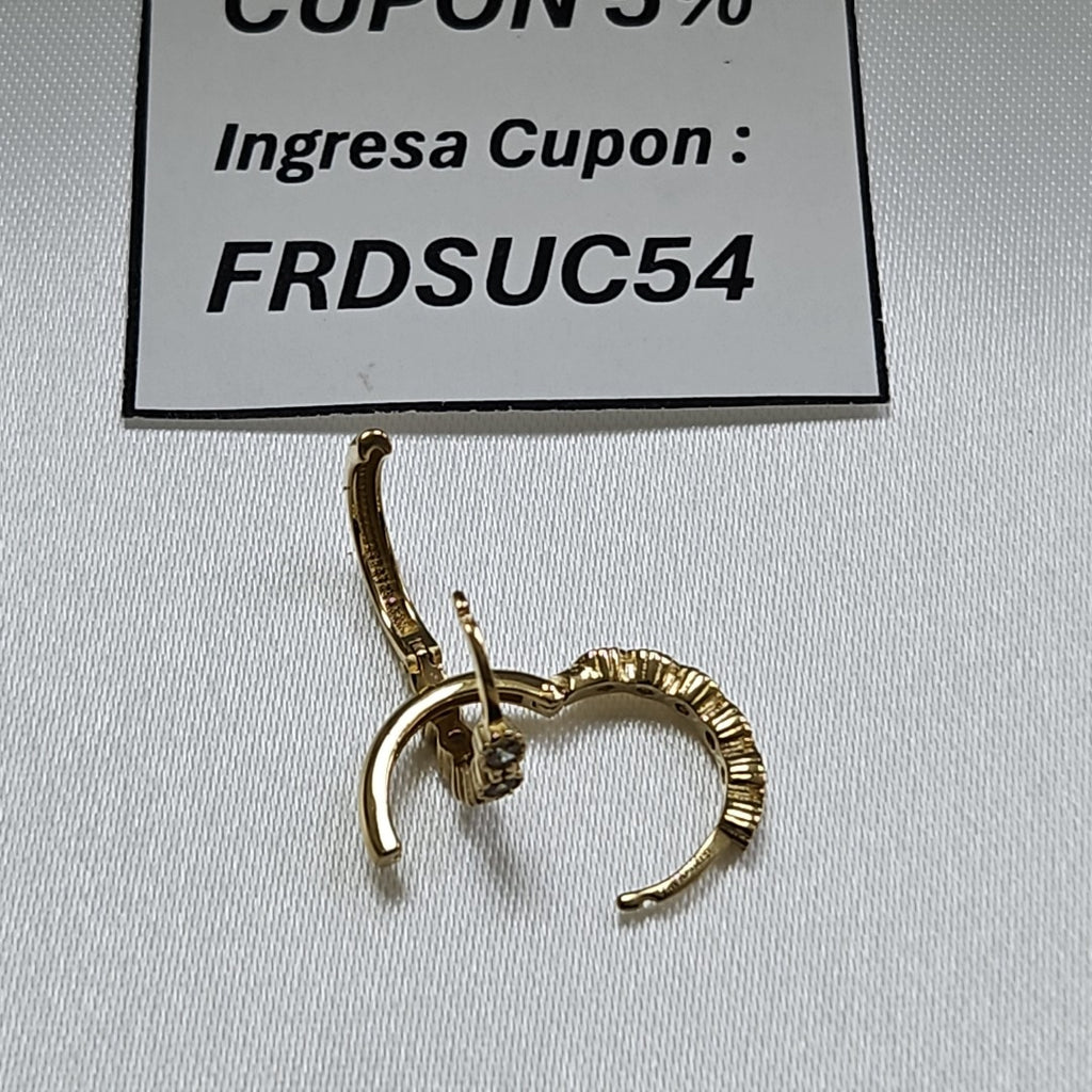 ARETES ARRACADA C CIRCONIAS 14K 2 GR (NUEVO)
