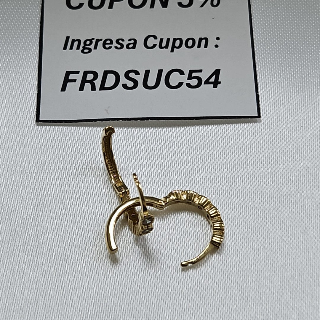 ARETES ARRACADA C CIRCONIAS 14K 2 GR (NUEVO)