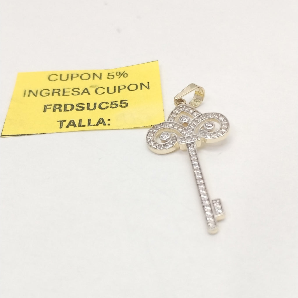 DIJE LLAVE C CIRCONIAS 14K 1.6 GR (NUEVO)