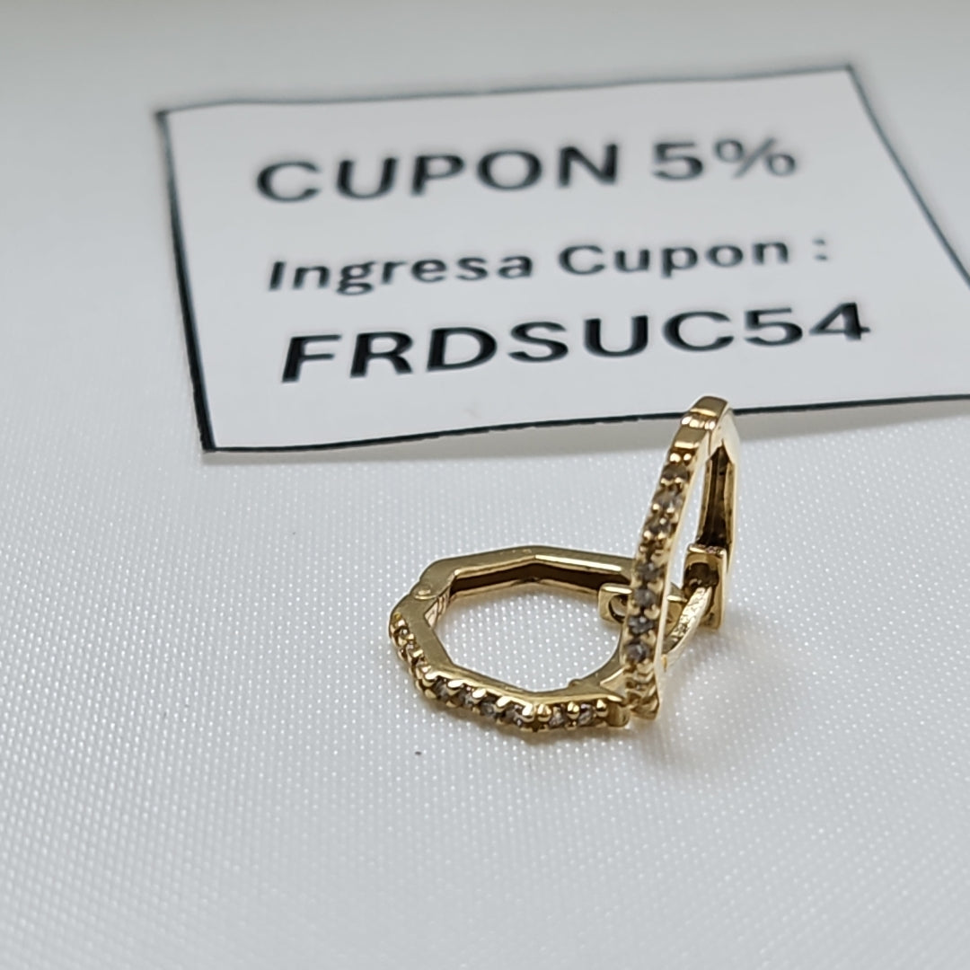 ARETES HUGIES C CIRCONIAS 14K 1.4 GR (NUEVO)