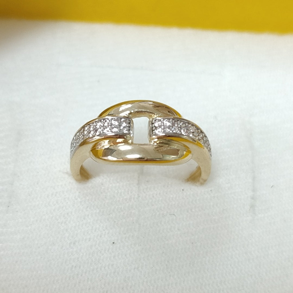 ANILLO ANILLITO C CIRCONIAS 10K 8.5 TALLA 2.8 GR (NUEVO)