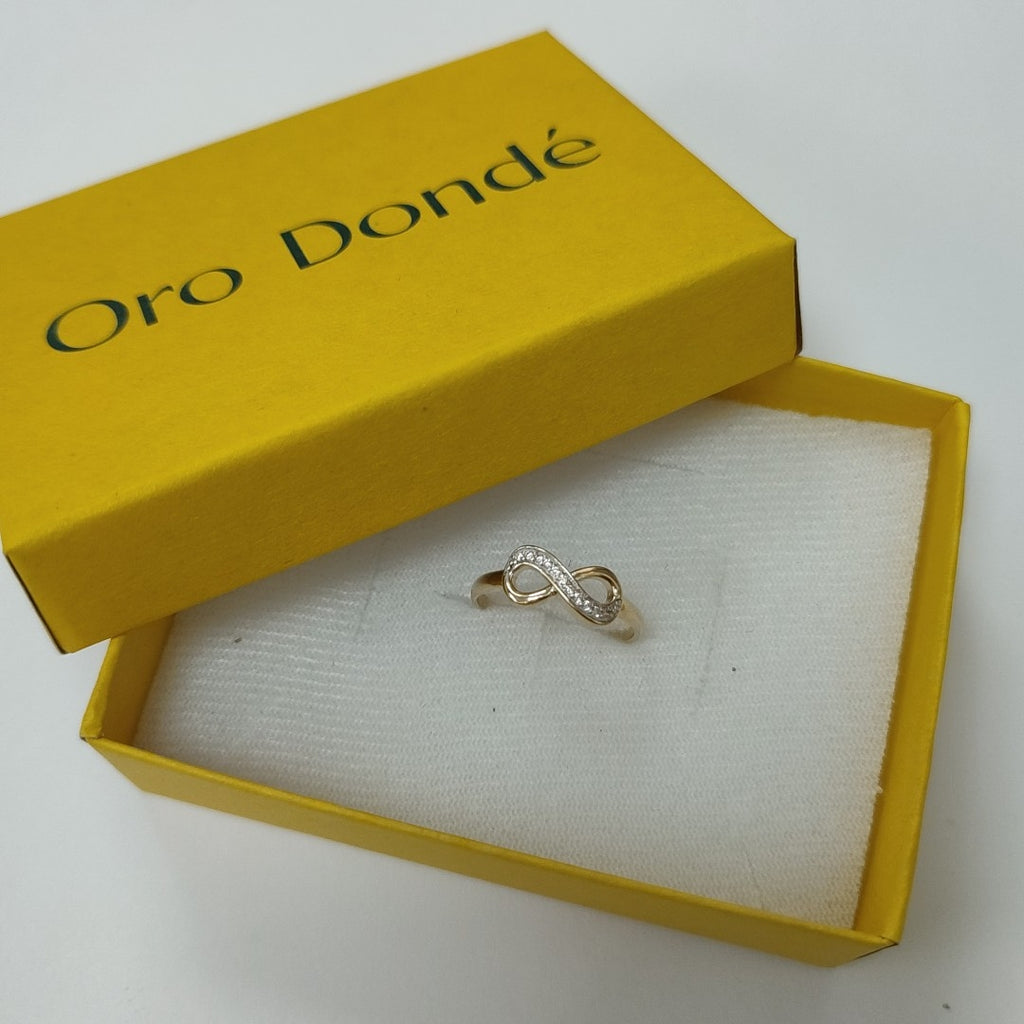 ANILLO ANILLITO FIG INFINITO C CIRCONIAS 14K 7 TALLA 1.5 GR (NUEVO)