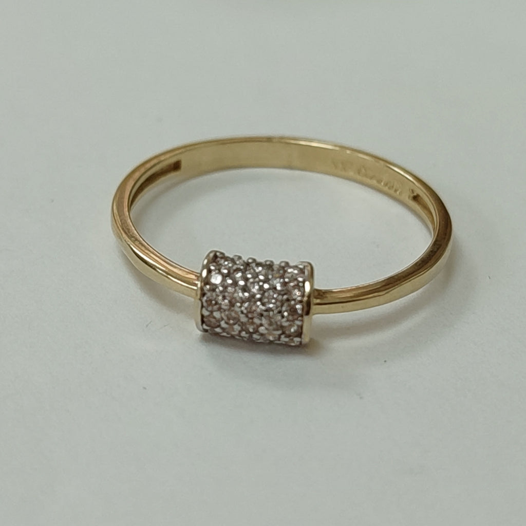 ANILLO ANILLITO C CIRCONIAS 14K 9 TALLA 1.5 GR (NUEVO)
