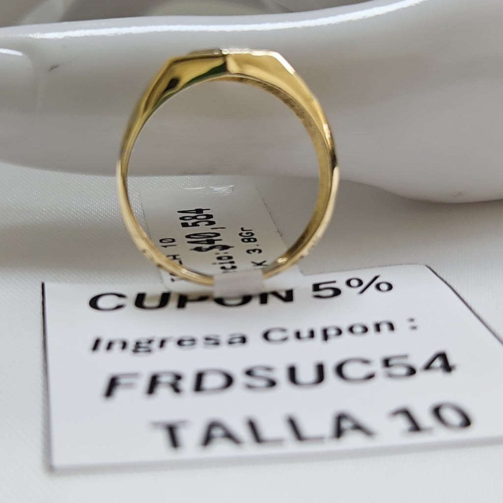 ANILLO C CIRCONIAS 14K 10 TALLA 3.8 GR (NUEVO)