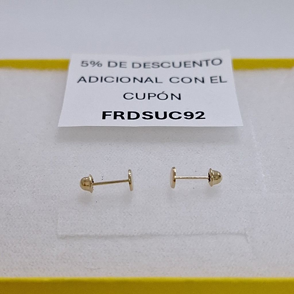 BROQUELES BROQUEL FIG TAPON REDONDO 14K 0.1408 GR (NUEVO)
